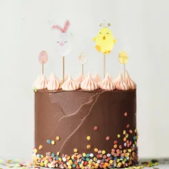 Sale Cerf Dellier Cakes toppers lapin et poussin de Pâques (x5)