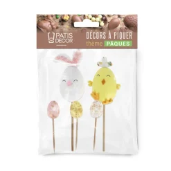 Sale Cerf Dellier Cakes toppers lapin et poussin de Pâques (x5)