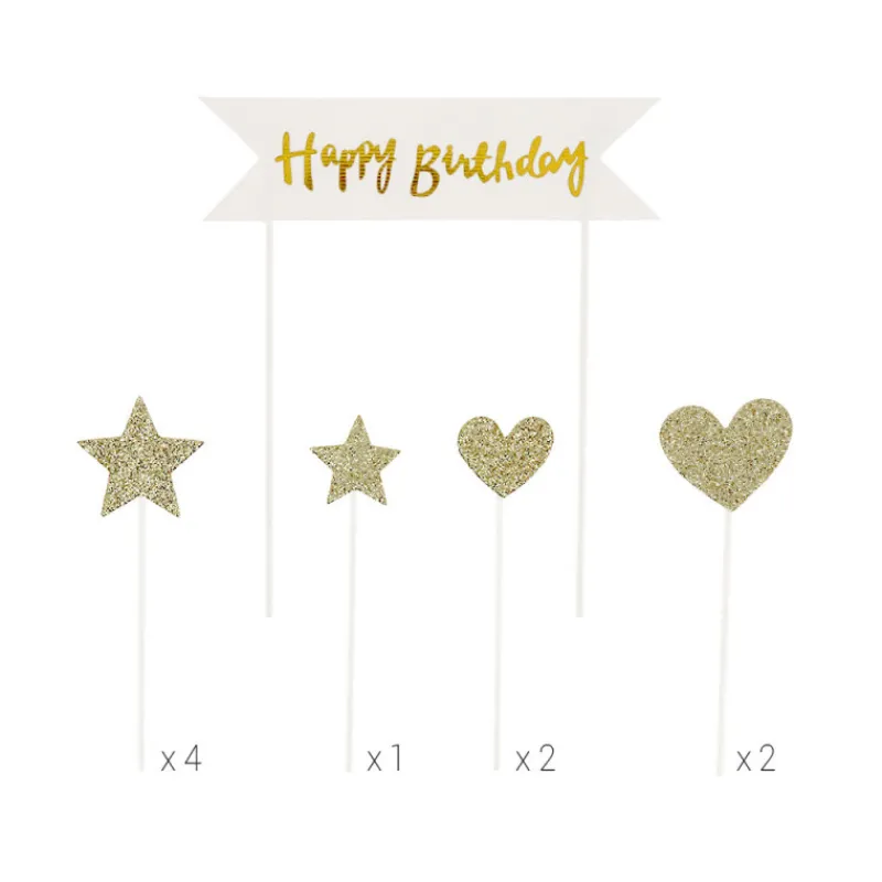 Outlet Cerf Dellier Cakes toppers "Happy birthday" 2 (x10)
