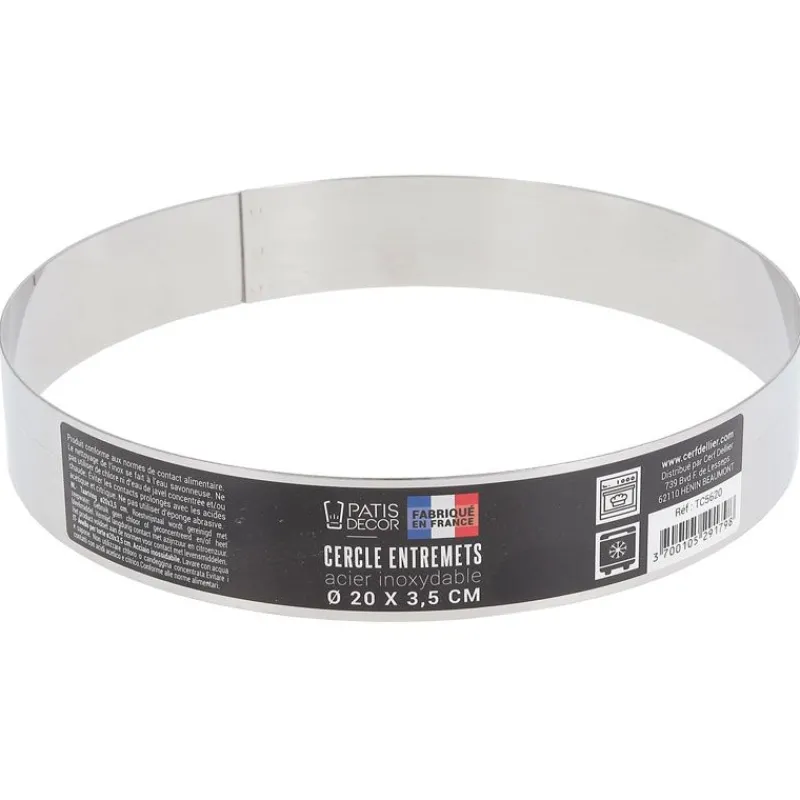 Sale Cerf Dellier Cercle à entremets inox H 3,5 cm Ø 20 cm