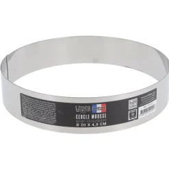Cerf Dellier Cercle à mousse inox H 4,5 cm Ø 20 cm