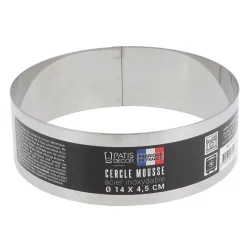 Cerf Dellier Cercle à mousse inox H 4,5 cm Ø 14 cm