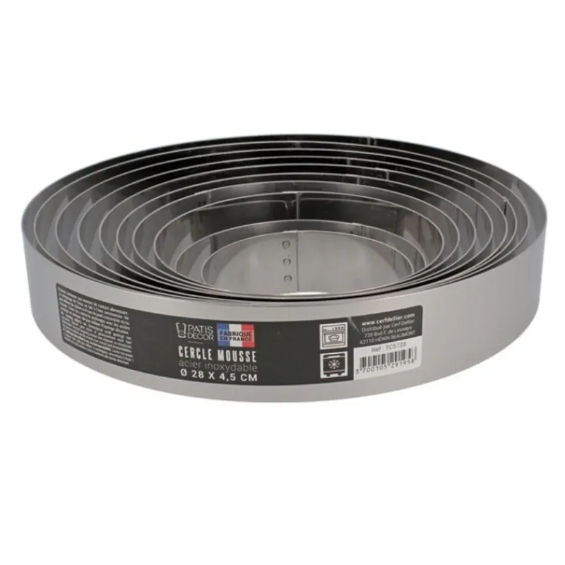 Discount Cerf Dellier Cercle à mousse inox H 4,5 cm Ø 26 cm