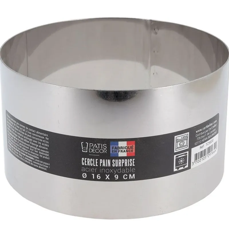 New Cerf Dellier Cercle à pain surprise inox H 9 cm Ø 16 cm