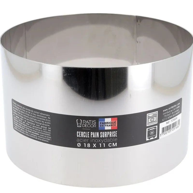 Discount Cerf Dellier Cercle à pain surprise inox H 11 cm Diam 18 cm