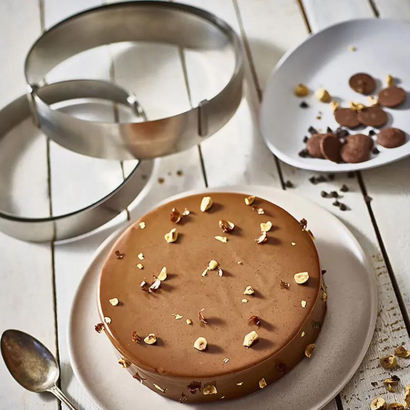 Cerf Dellier Cercle à pâtisserie extensible inox 18 à 36 cm H 3 cm De Buyer