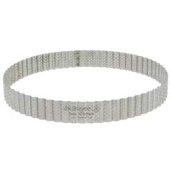 Cerf Dellier Cercle à tarte cannelé et perforé inox H 3 cm De Buyer