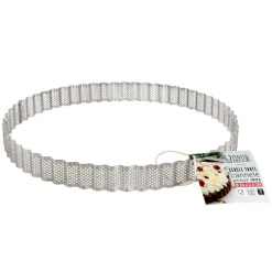 Clearance Cerf Dellier Cercle à tarte cannelé perforé inox H 2,5 cm Ø 24 cm