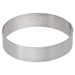 Online Cerf Dellier Cercle à tarte perforé à bord droit inox H 2 cm De Buyer