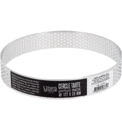 Outlet Cerf Dellier Cercle à tarte perforé inox H 2 cm Ø 12,7 cm