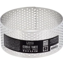 Online Cerf Dellier Cercle à tarte perforé inox H 3,5 cm Ø 8 cm
