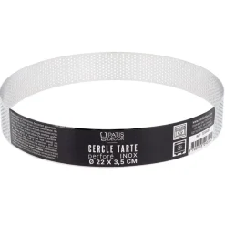 Best Cerf Dellier Cercle à tarte perforé inox H 3,5 cm Ø 22 cm