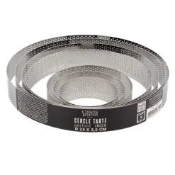 Best Cerf Dellier Cercle à tarte perforé inox H 3,5 cm Ø 22 cm