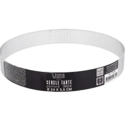 Outlet Cerf Dellier Cercle à tarte perforé inox H 3,5 cm Ø 24 cm