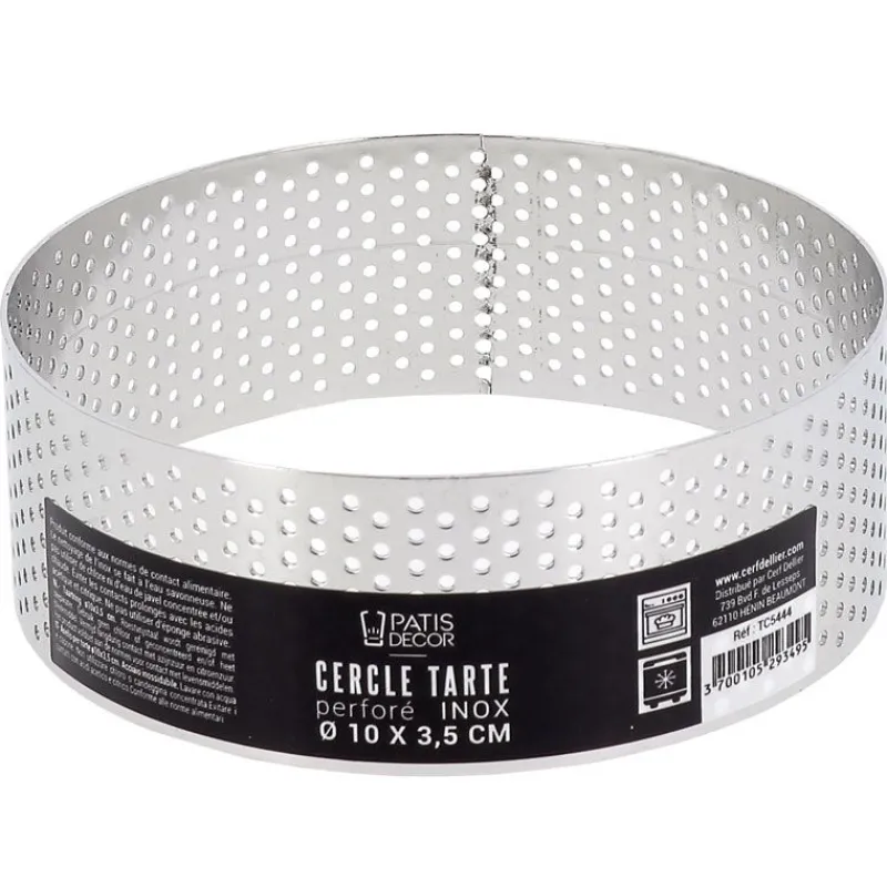 Sale Cerf Dellier Cercle à tarte perforé inox H 3,5 cm Ø 10 cm