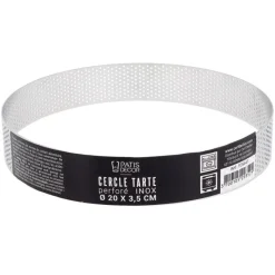 Hot Cerf Dellier Cercle à tarte perforé inox H 3,5 cm Ø 20 cm