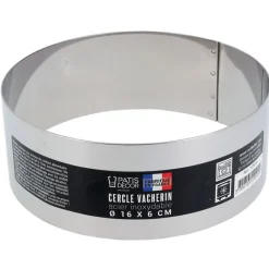 Cerf Dellier Cercle à vacherin inox H 6 cm Ø 16 cm