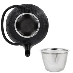 Hot Cerf Dellier Coffret théière + tasses à points en fer noir - 900 ml
