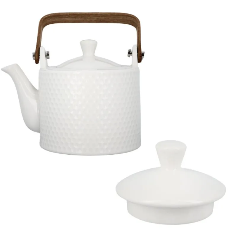 Discount Cerf Dellier Coffret théière + tasses en céramique blanche - 900 ml