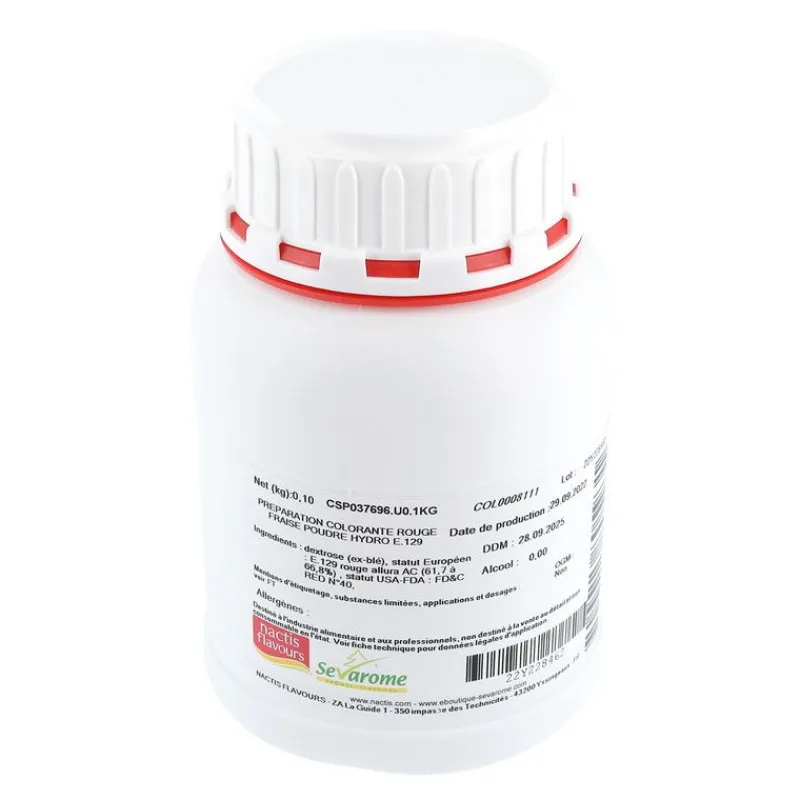 Best Cerf Dellier Colorant poudre alimentaire Rouge Fraise 100 g