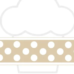 Clearance Cerf Dellier Contour de gâteau individuel crème pois blancs 45 mm (10 m)