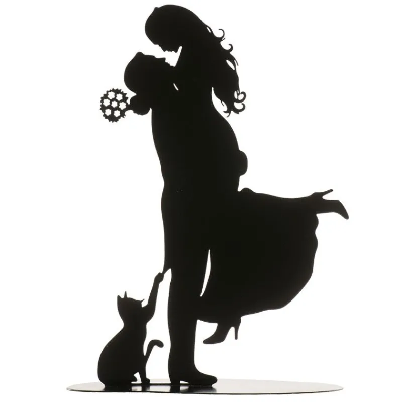 Online Cerf Dellier Couple de mariés avec chat métal noir