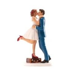 Outlet Cerf Dellier Couple mariés enlacés avec valise 16 cm