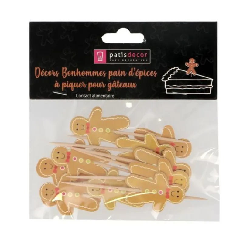 Online Cerf Dellier Cupcake Toppers Bonshommes Pain d'Epices (x12)