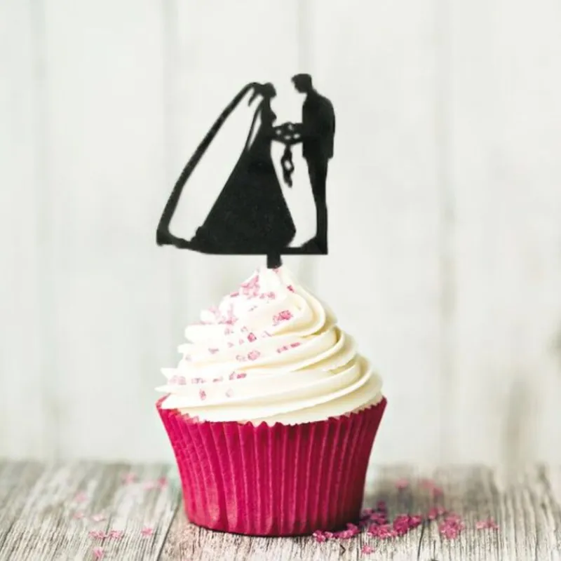 New Cerf Dellier Cupcake Toppers Couples de mariés (x 8)