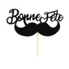 Online Cerf Dellier Cupcake Toppers Moustache "Bonne Fête" (x30)