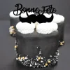Hot Cerf Dellier Cupcake Toppers Moustache "Bonne Fête" (x 2)