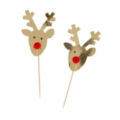 Clearance Cerf Dellier Cupcake Toppers Rennes Dorés (x6)