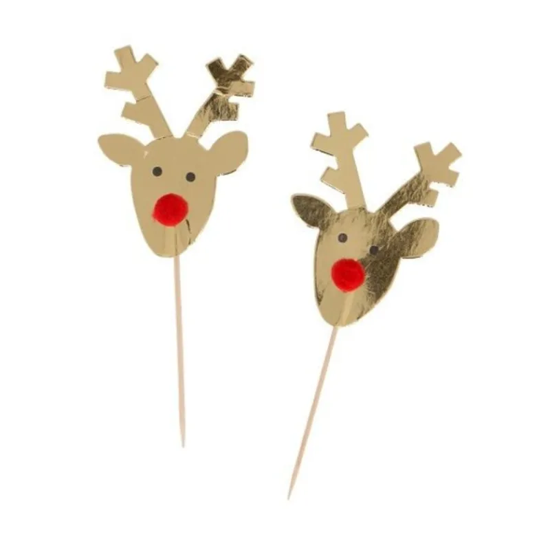 Clearance Cerf Dellier Cupcake Toppers Rennes Dorés (x6)