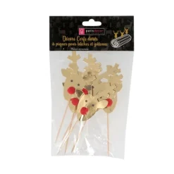 Clearance Cerf Dellier Cupcake Toppers Rennes Dorés (x6)