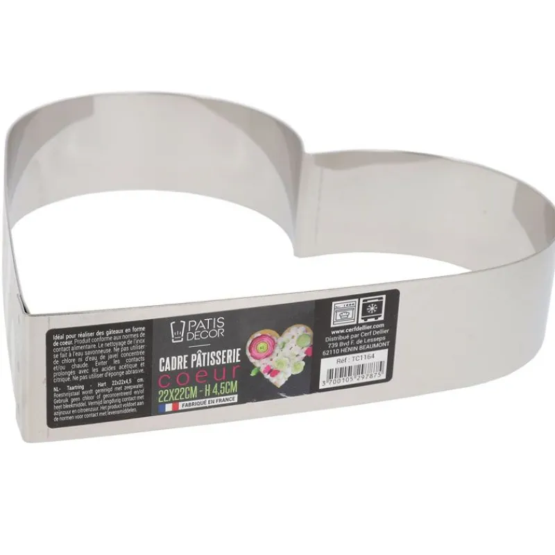 Outlet Cerf Dellier Cœur à mousse inox H 4,5 cm L 22 cm