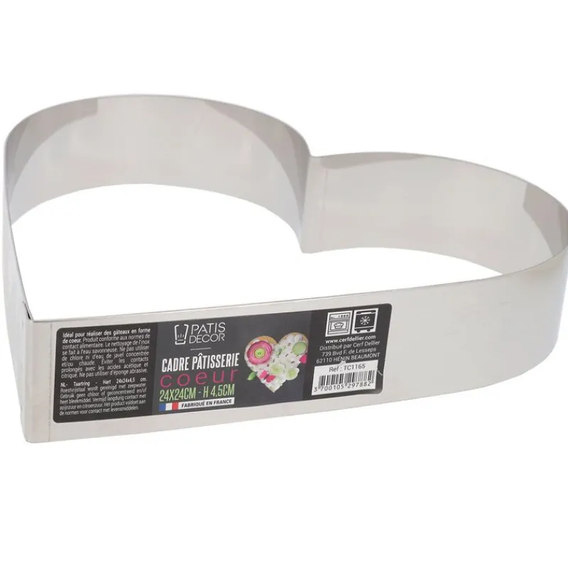 New Cerf Dellier Cœur à mousse inox H 4,5 cm L 24 cm