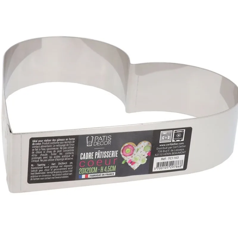 New Cerf Dellier Cœur à mousse inox H 4,5 cm L 20 cm