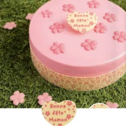 New Cerf Dellier Cœurs chocolat blanc Bonne Fête Maman (x 60)