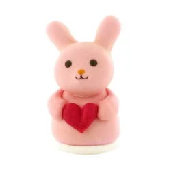 Outlet Cerf Dellier Décor comestible Lapin Rose Coeur 4,5 cm