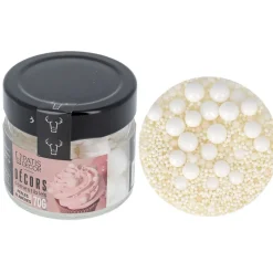 New Cerf Dellier Décors comestibles perles blanches assorties 70 g