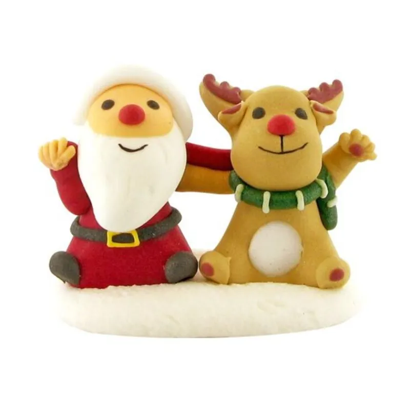 Best Cerf Dellier Décors comestibles Père Noël et renne assis (x20)