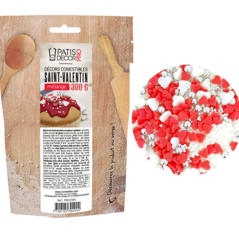 New Cerf Dellier Décors comestibles Saint Valentin assortis 300 g