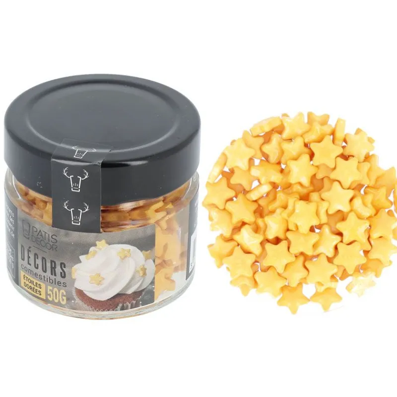 Discount Cerf Dellier Décors comestibles étoiles dorées 50 g