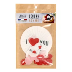 Cerf Dellier Décors en azyme assortis thème St Valentin « I Love You » - DDM 11/24