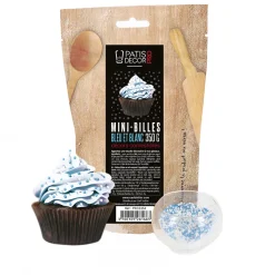 Clearance Cerf Dellier Décors mini billes bleues et blanches comestibles 350 g