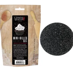 Cerf Dellier Décors mini billes noires comestibles 350 g
