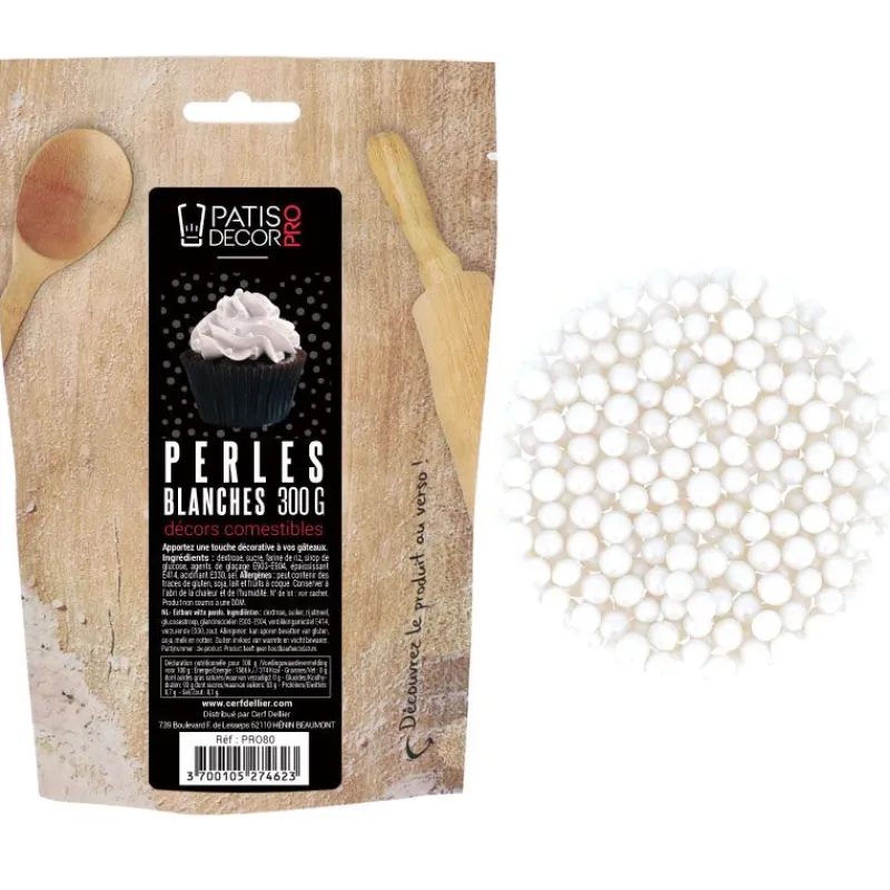 Discount Cerf Dellier Décors perles blanches comestibles 300 g