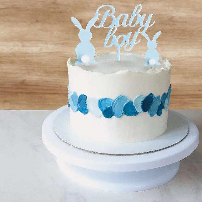 Discount Cerf Dellier Décors sur pique bleus Baby Boy lapins