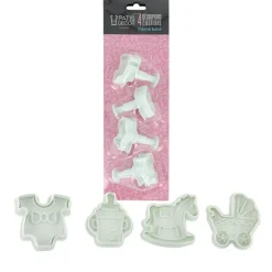 Cerf Dellier Découpoirs éjecteurs thème Bébé Patisdécor (x 4)
