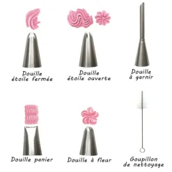 Hot Cerf Dellier Douilles à pâtisserie (x5) et goupillon